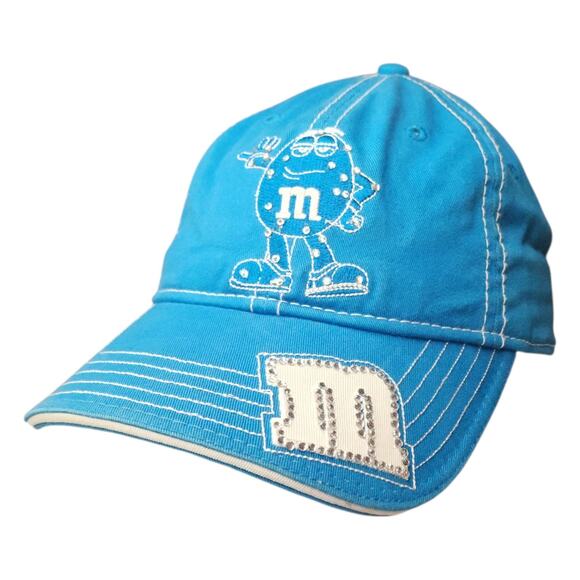 M&Ms Racing Team Womens Hat Cap Blue Y2K Bling NASCAR #38 David Gilliland - Picture 1 of 7